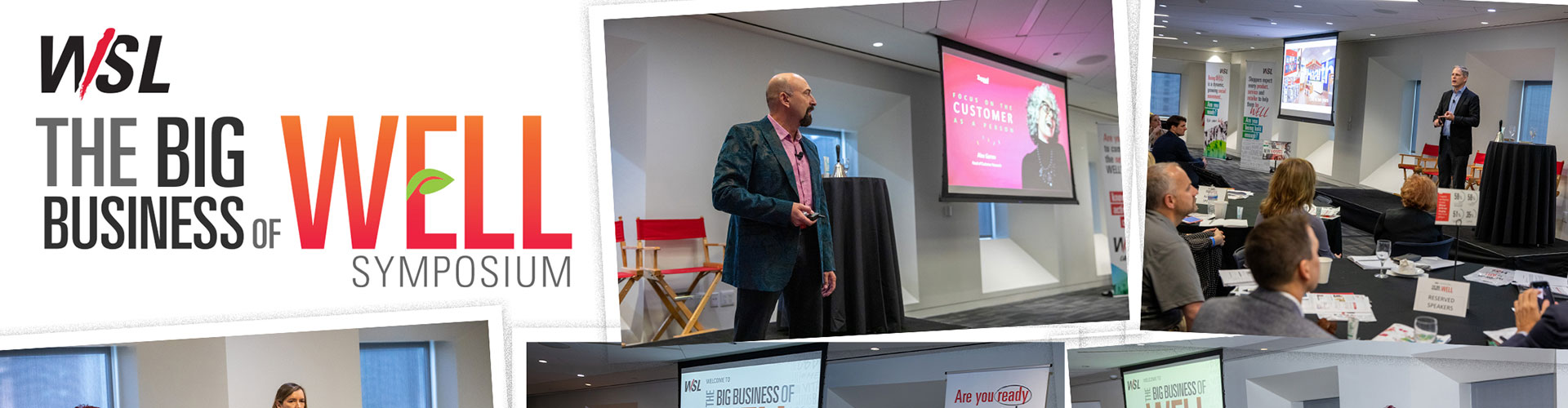 6 Themes in Retail Wellness, from WSL’s WELL Symposium blog banner featuring WELL Symposium logo and collage of photos from event