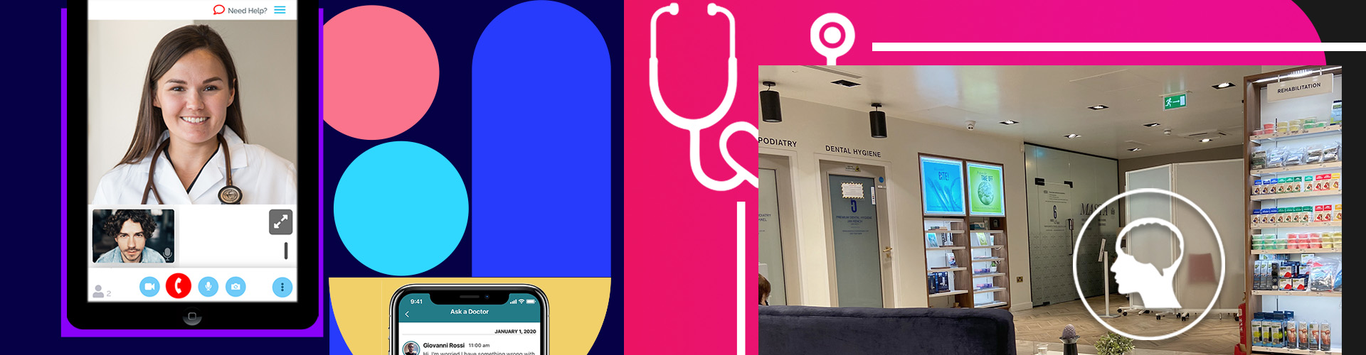 Virtual doctors and retail clinics banner