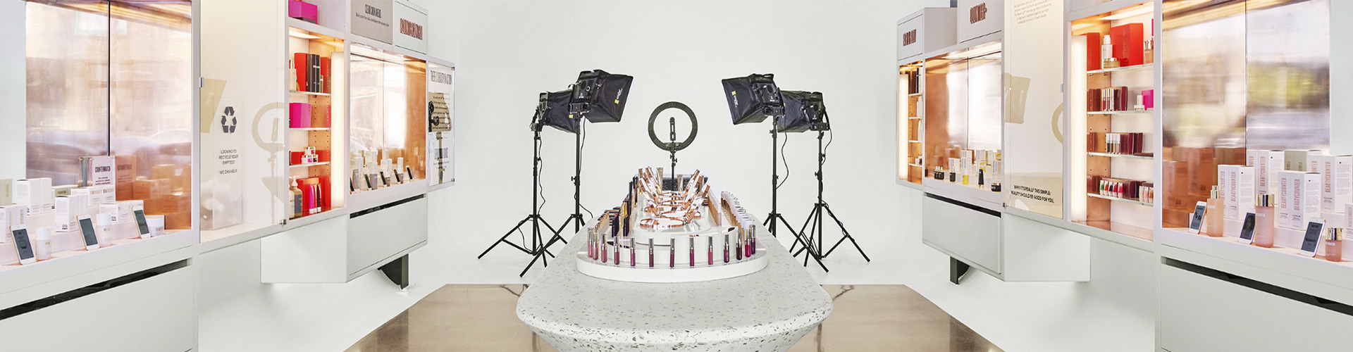 Livestream Retail: The Future of… Report Banner featuring live steam studio for beauty products