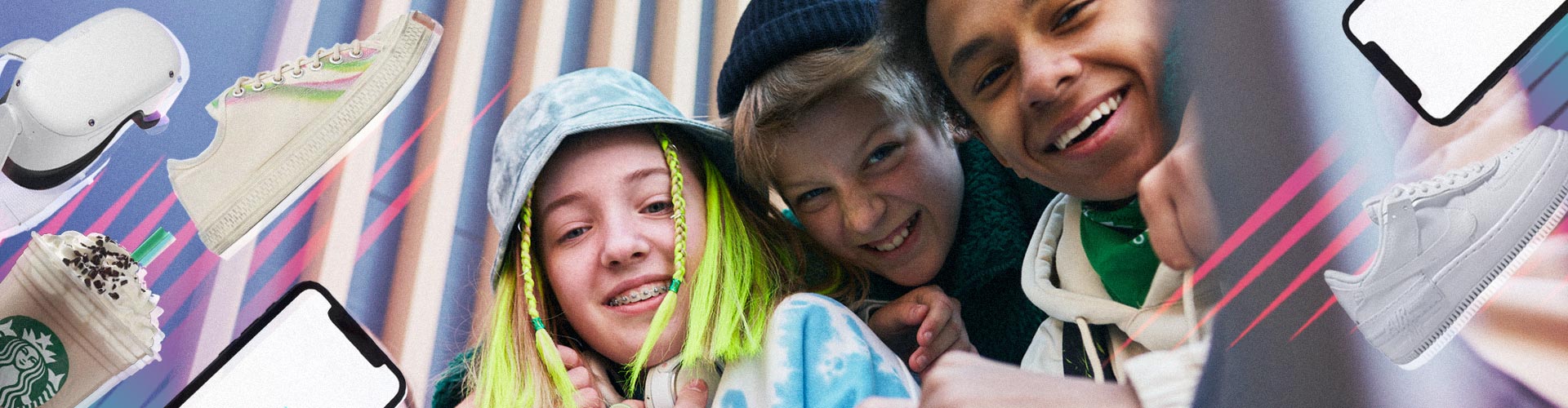 Gen Alpha blog banner featuring three Gen Alpha teens and their interests