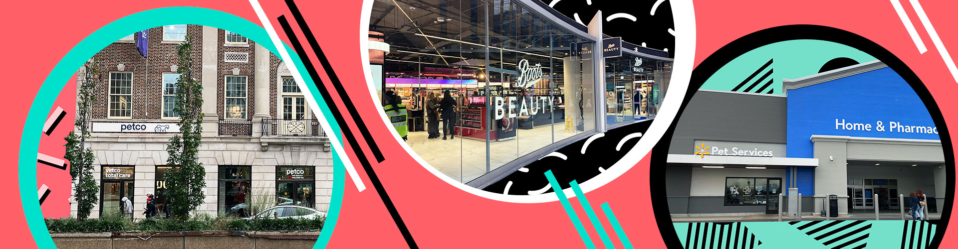 Blog banner featuring petco, boots beauty, and walmart pet services