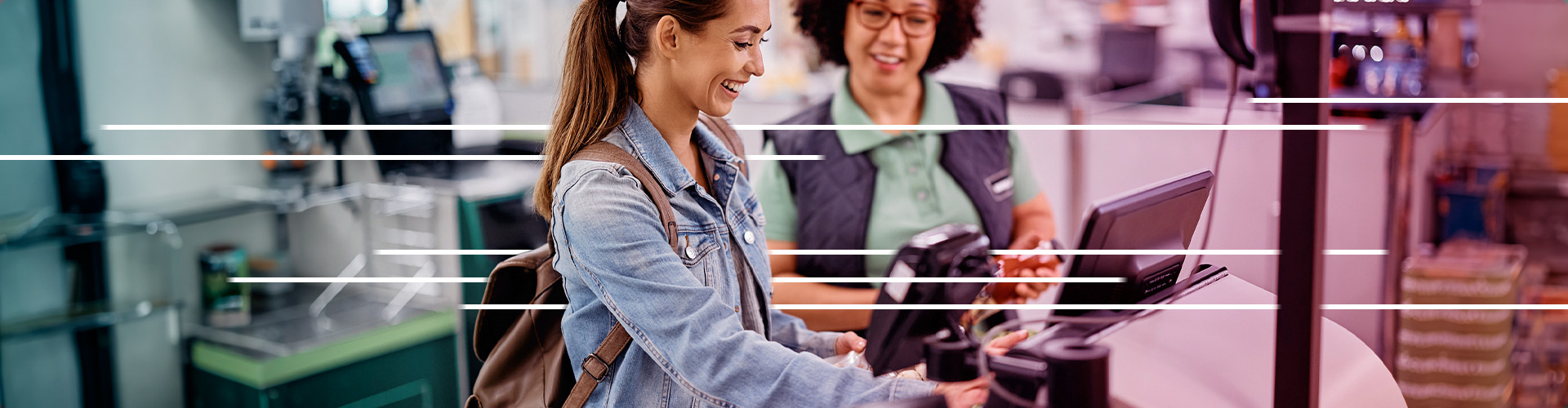 Blog banner featuring woman getting employee assistance at self checkout