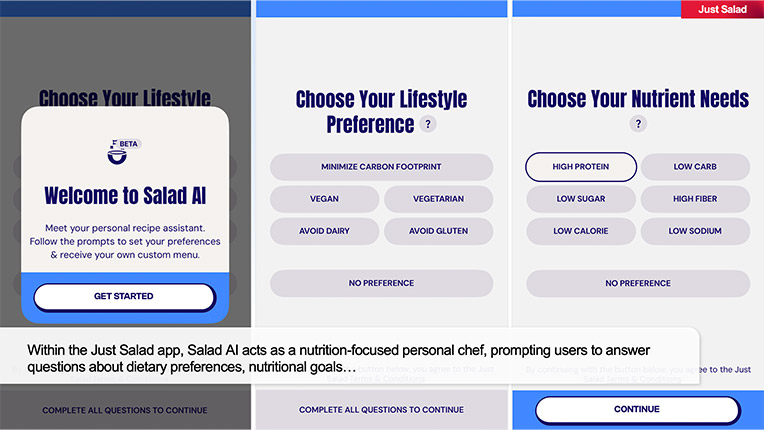 Retail-Safari-Newsletter_Feb-2025_Sample2 February Retail Safari® newsletter sample slide featuring Just Salad's AI assistant