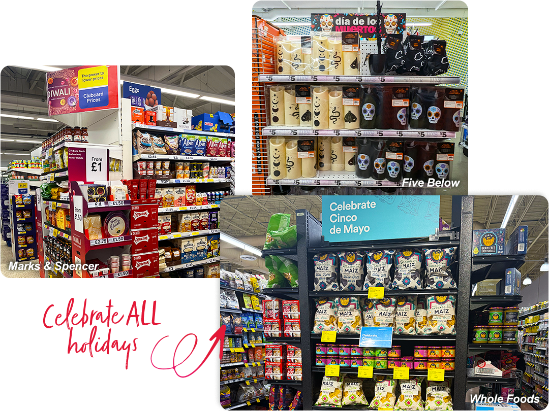 Sep-2025_FiveBelow-Marks&Spencer-WholeFoods September Retail Safari newsletter teaser featuring Marks & Spencer, Five Below, and Whole Foods holiday endcaps